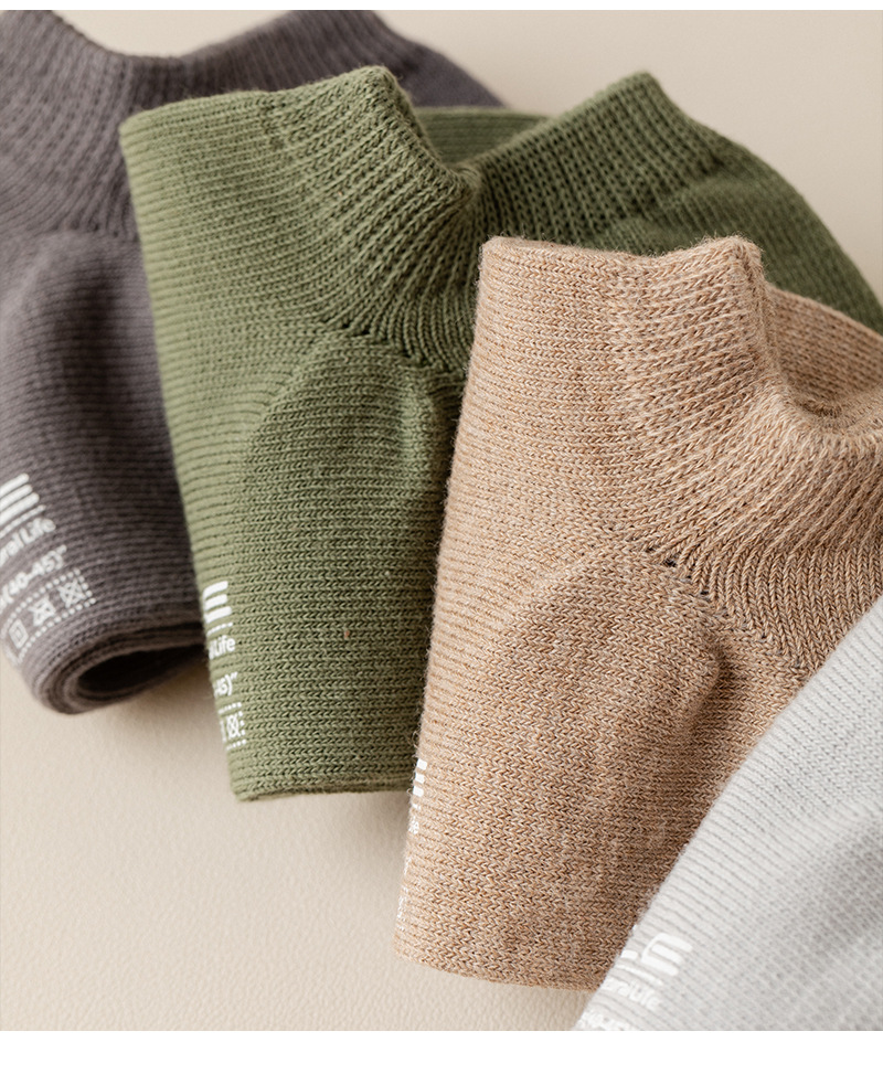 工厂直销春夏新款精梳棉隐形船袜不掉跟男士防臭短袜纯色防滑男袜详情15