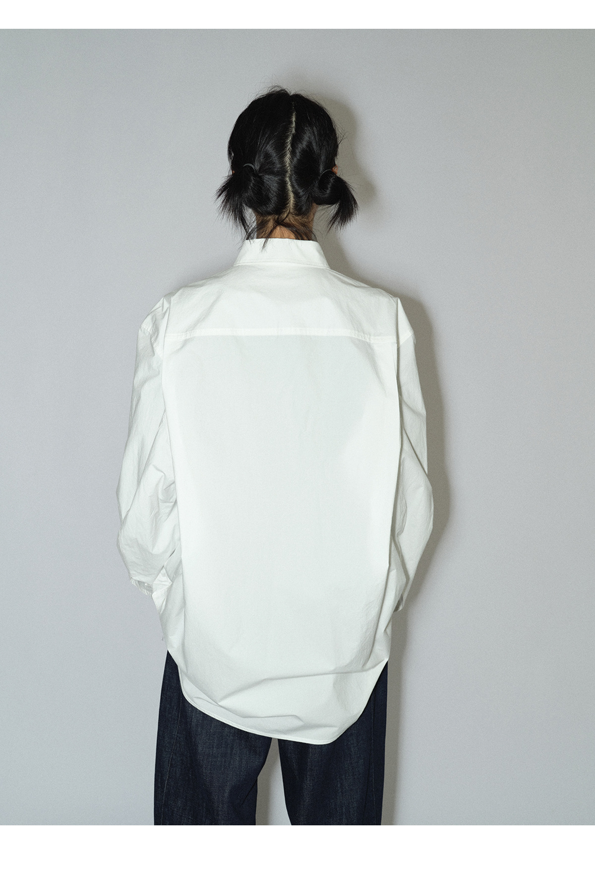 [识时]新品盐缩匹马棉宽松休闲百搭翻领长袖纯色衬衫上衣女V8465详情10