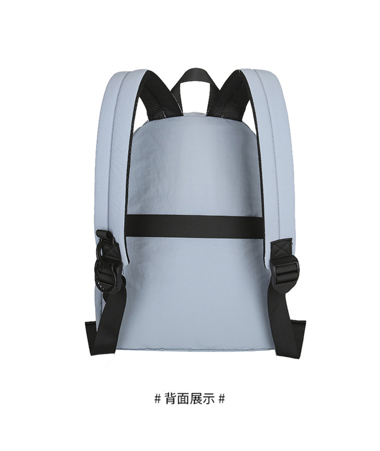 简约时尚潮流双肩包纯色字母休闲背包男女户外旅行大容量学生书包详情23