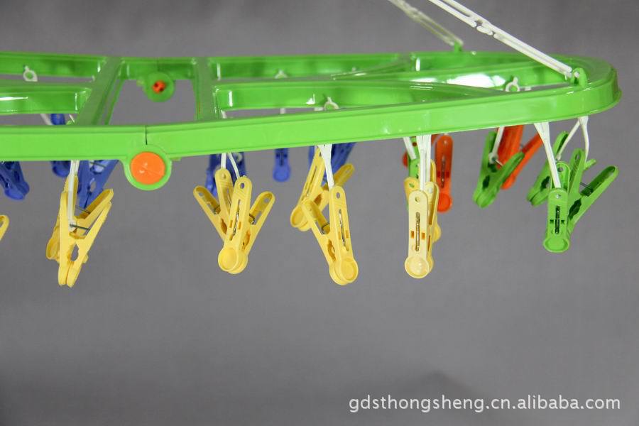 塑料彩色42夹折式超大晒架 42头袜架 毛巾架详情6