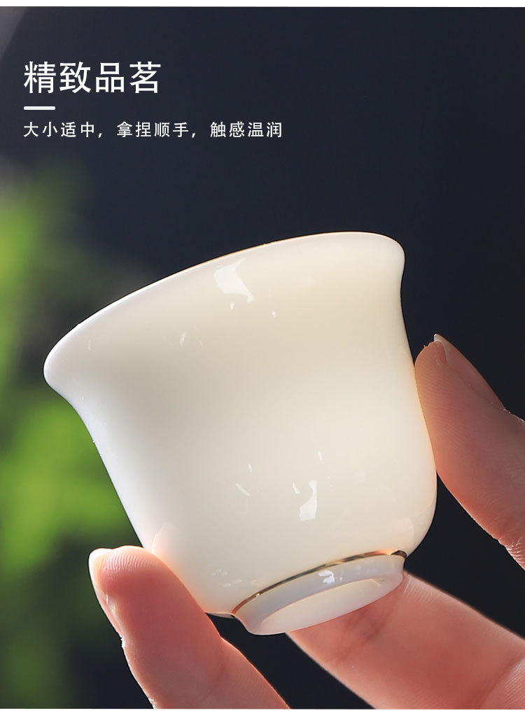 Factory direct sales of pure white Dehua jade porcelain Gongfu tea sets, wholesale available, light luxury gift box with logo pic 10