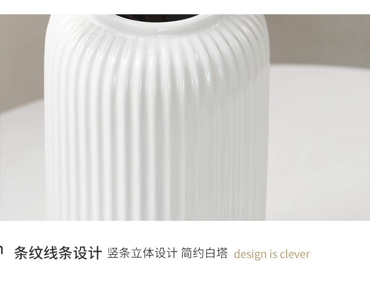 2025简约竖纹陶瓷花瓶家用水培插花养花装饰瓶创意客厅家居摆件马克杯风格花器其他分类装饰品 时尚艺术品 室内绿植花卉配件详情7