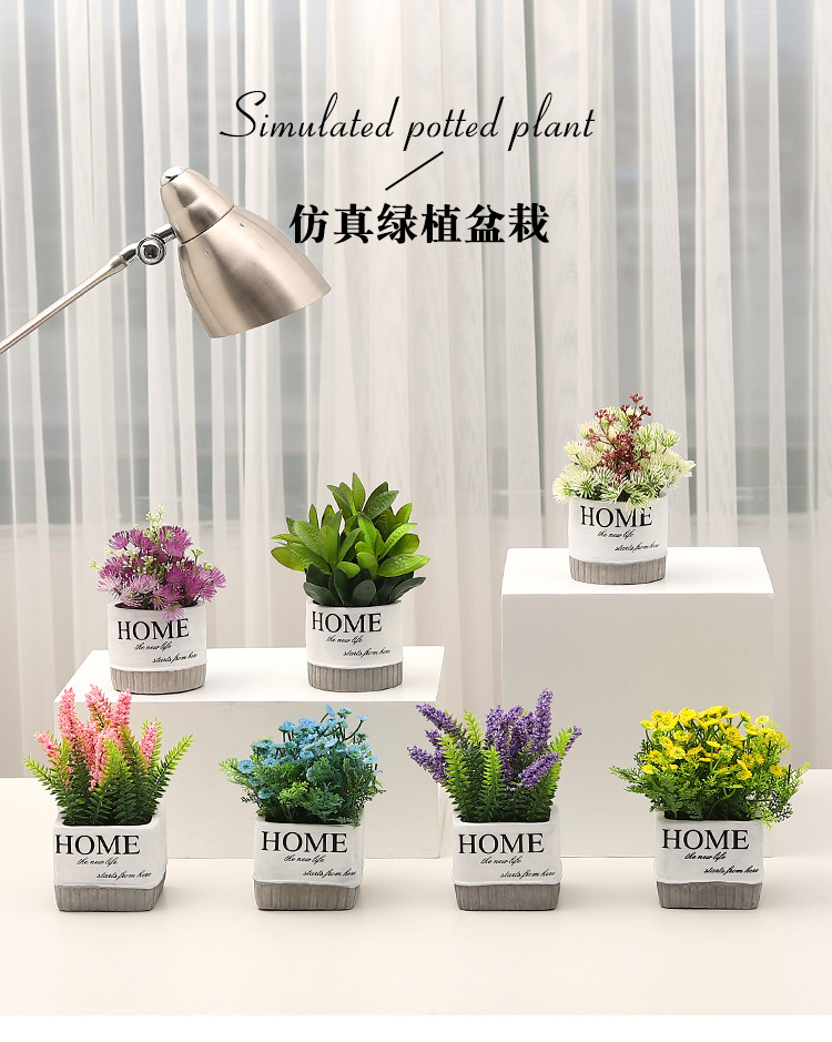 Nordic-style creative small clear cement POTS, artificial plant potted plants, office desk atmosphere decoration and arrangement pic 2