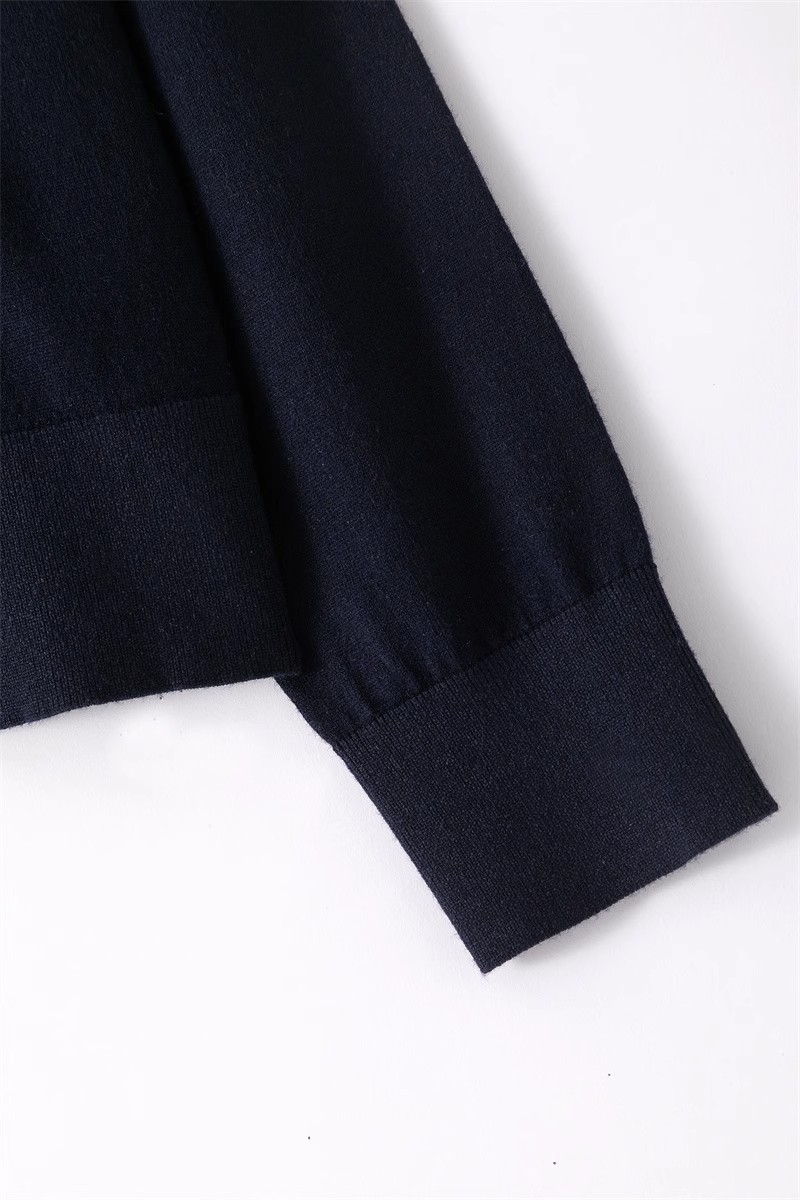 【 Fine-spun Wool 】 Beaded chain simple and intellectual patchwork long-sleeved thin wool knitted cardigan 24 early Autumn new style pic 15