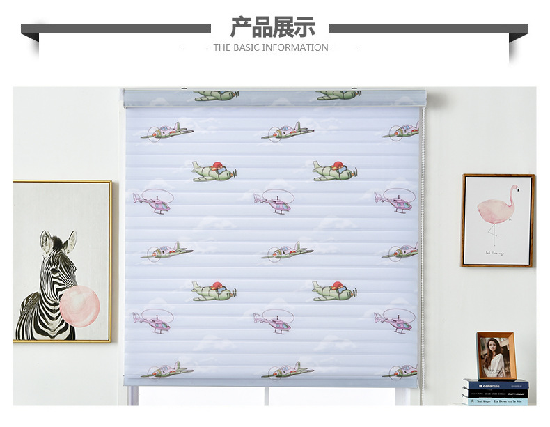 Wholesale finished products of new bathroom, living room and bedroom cartoon blackout blinds, waterproof and dustproof soft gauze curtains pic 3