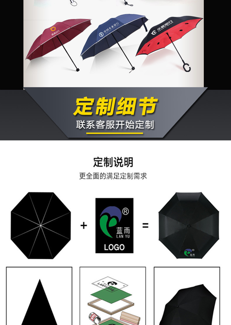 Customized umbrellas from manufacturers, printed advertising umbrellas, logo printed business folding umbrellas, automatic umbrellas for sun protection in sunny and rainy weather, and gift umbrellas pic 28