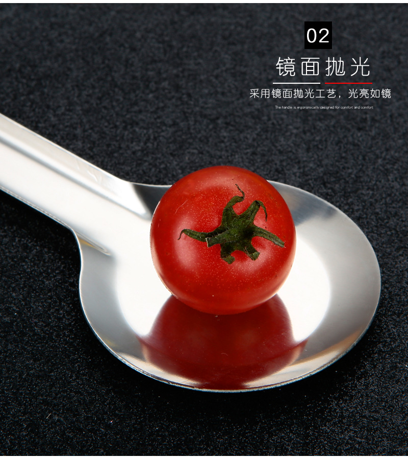 201 Non-magnetic bread tongs, barbecue tongs, thickened anti-scald semi-round and full-round buffet tongs, stainless steel tongs, food tongs pic 11