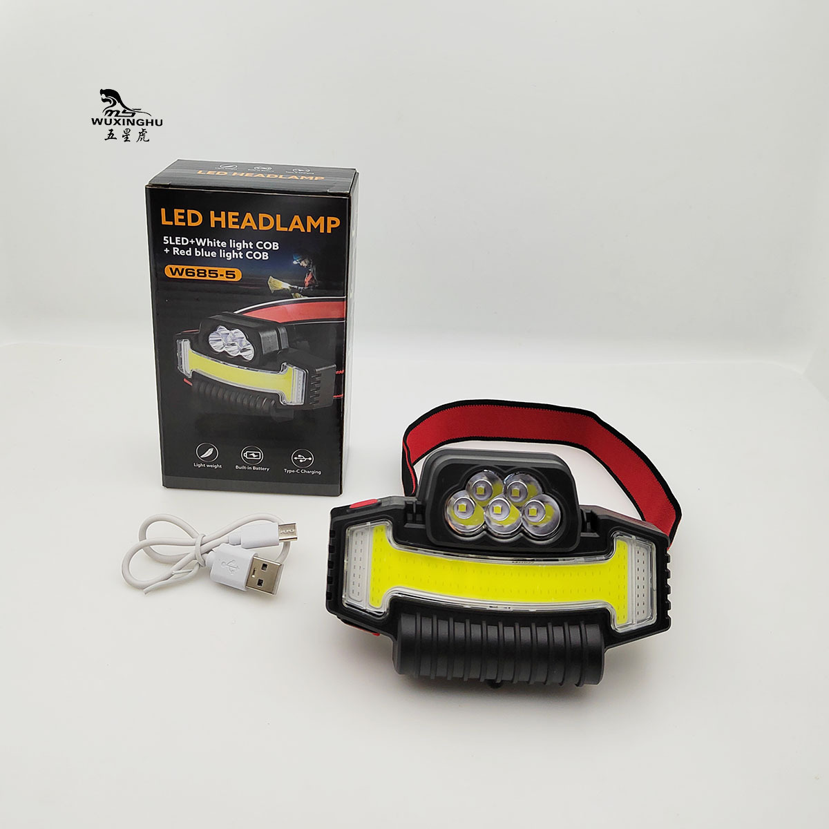 NEW multi-functional COB headlight, fast charging, outdoor camping, night running, cycling warning headlight, work light pic 9