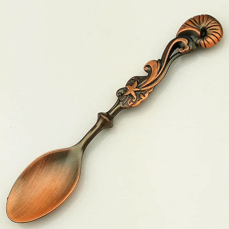 Creative, fashionable and retro coffee spoon, three-dimensional conch, shell and carp, and gold, silver and copper dessert spoon jyv01 pic 35
