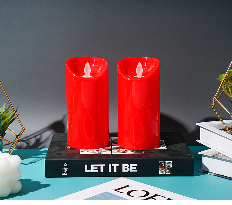 Wholesale of festive red electronic candles, led simulation swing large candle lamps, and household plastic candle lamps from the manufacturer pic 6