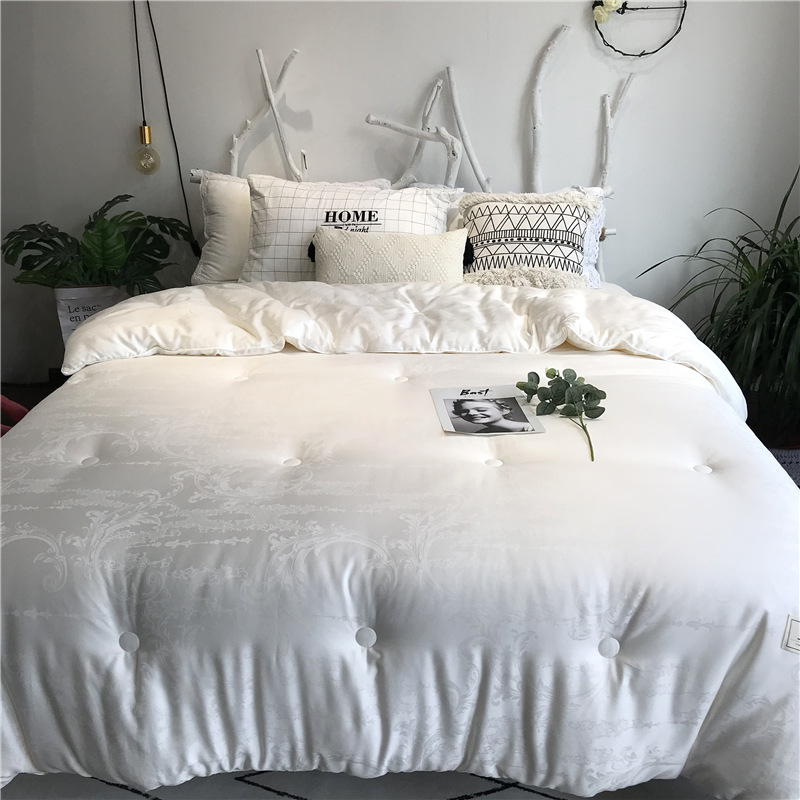 Light luxury 60S soy protein jacquard fiber quilt core, spring and autumn quilts, winter quilts, single and double soft quilts for students pic 7