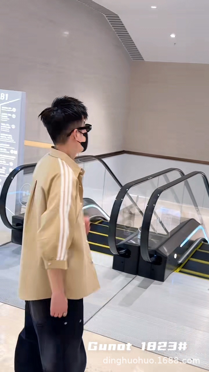 衬衫男士夏季潮流五分袖衬衣男装帅气短袖上衣服薄款七分中袖寸衫详情23