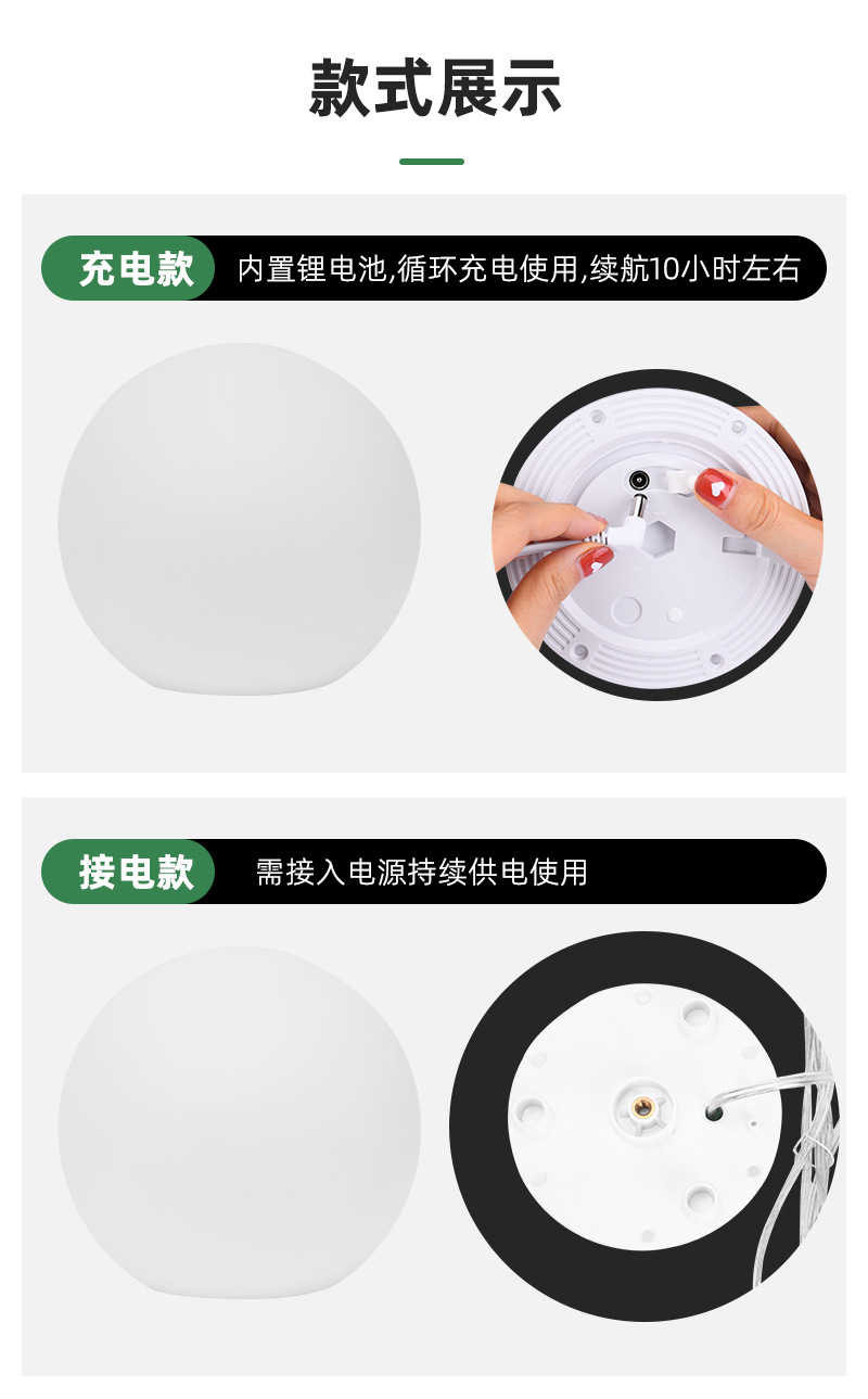 LED light-emitting spherical lamps, creative lawn decoration, seven-color outdoor landscape, PE spherical lamps, spherical LED decorative lamps pic 9