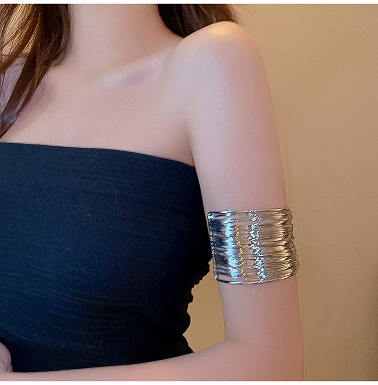 European and American cross-border multi-layer armband open bracelet, high-end, simple and niche wristband, fashionable, individual and elegant jewelry for women pic 13