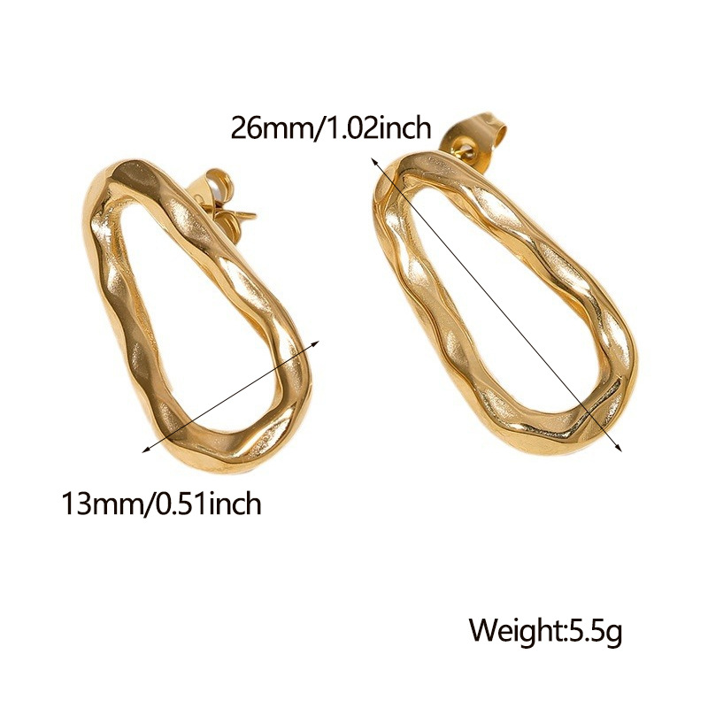 跨境欧美钛钢耳钉女不掉色简约高级感冷淡风耳饰金属感不锈钢耳钉详情2