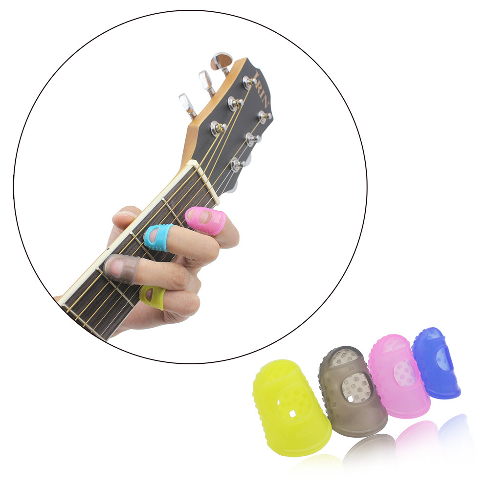 Silicone guitar finger guards, guitar finger protectors, anti-slip and wear-resistant, four-color set, finger guards, musical instrument accessories pic 6