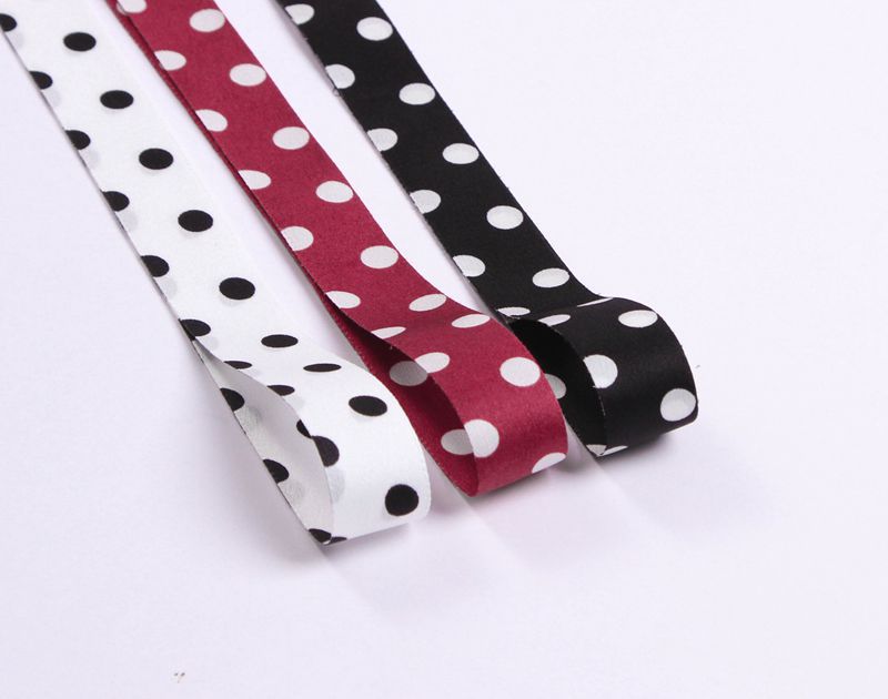 Japanese-style double-sided retro black and white polka dot ribbon, diy bow hair clip, headwear, hair accessory material, webbing pic 9