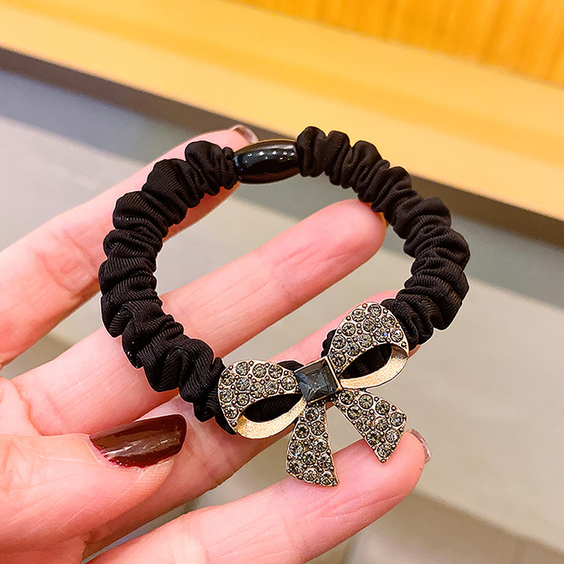 合金水钻头绳发圈 韩版高级复古头发绳小肠圈皮筋女饰品发饰批发详情18