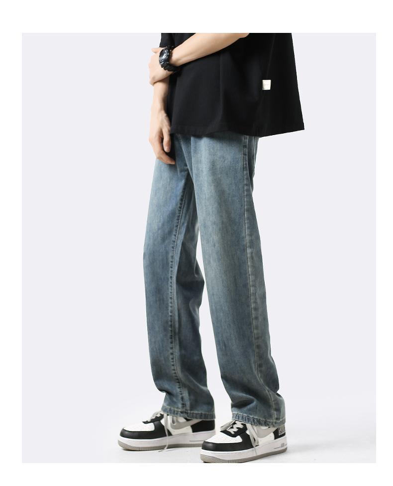 Guangzhou Xintang ultra-thin washed wide-leg elastic waist long pants for men and men, autumn, spring and summer, thin straight leg style pic 22