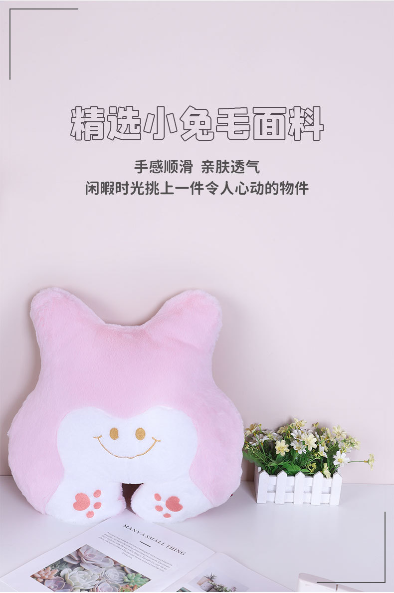 Wholesale of cartoon cute animal throw pillows, plush toys for recreation, multi-purpose winter thickened warm cushions and backrests pic 4