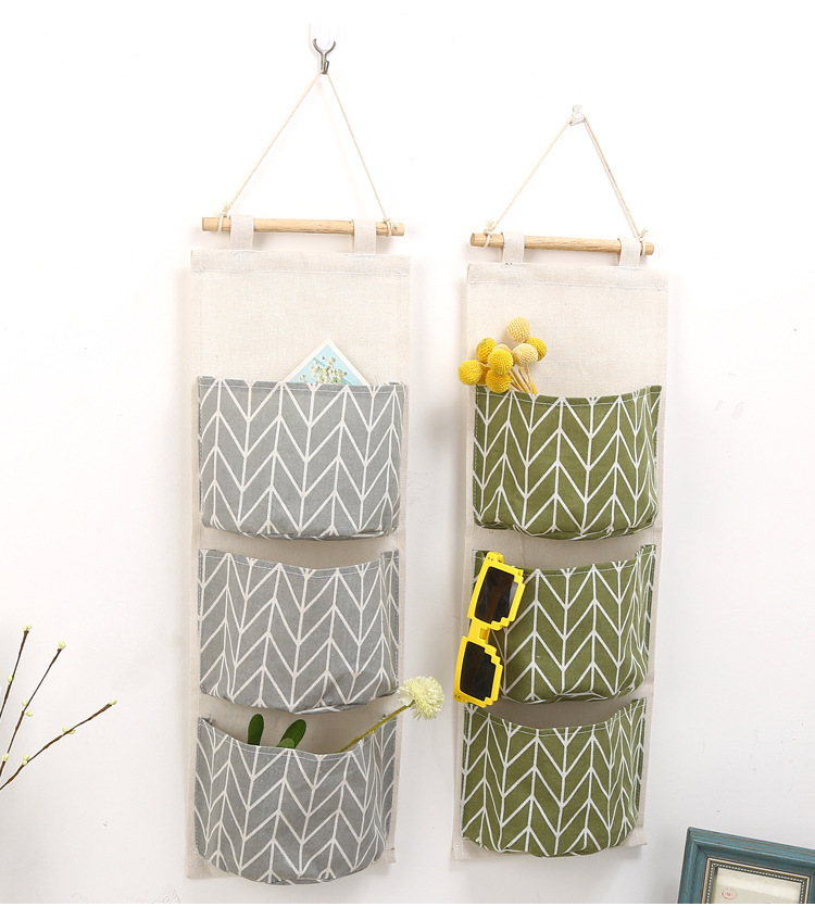 棉麻防水收纳挂袋悬挂式多层挂兜布艺门后杂物储物袋收纳袋详情5