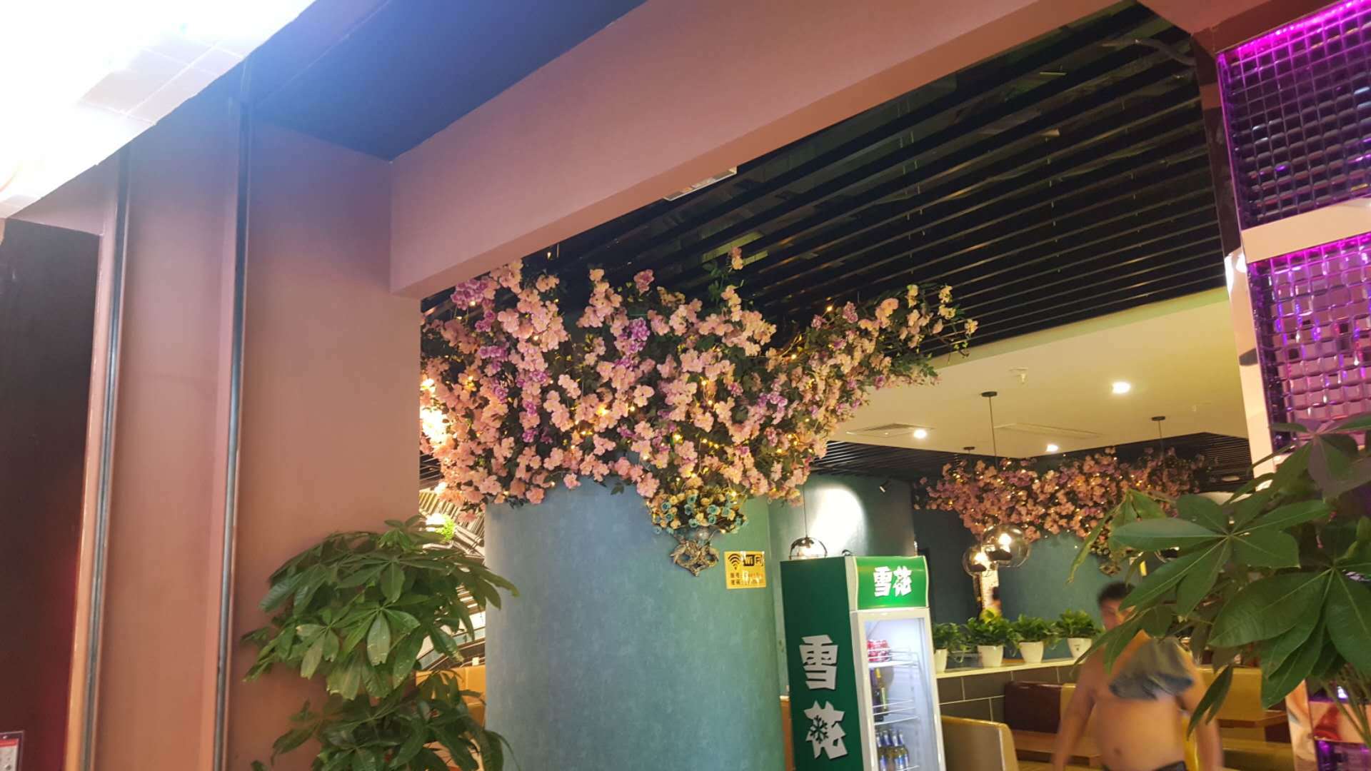 2-meter simulated extended rose flower strip, wedding decoration pipe, decorative flower, simulated vine, simulated flower, crape myrtle vine pic 3