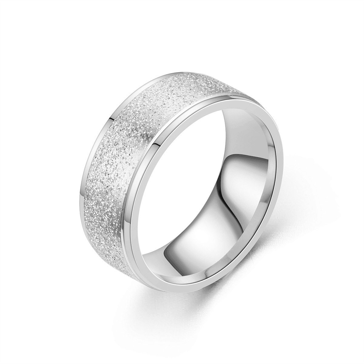 ing Trend European and American niche titanium steel frosted rings, Korean style fashionable couple rings for women, cross-border jewelry for men/domestic trend products pic 26