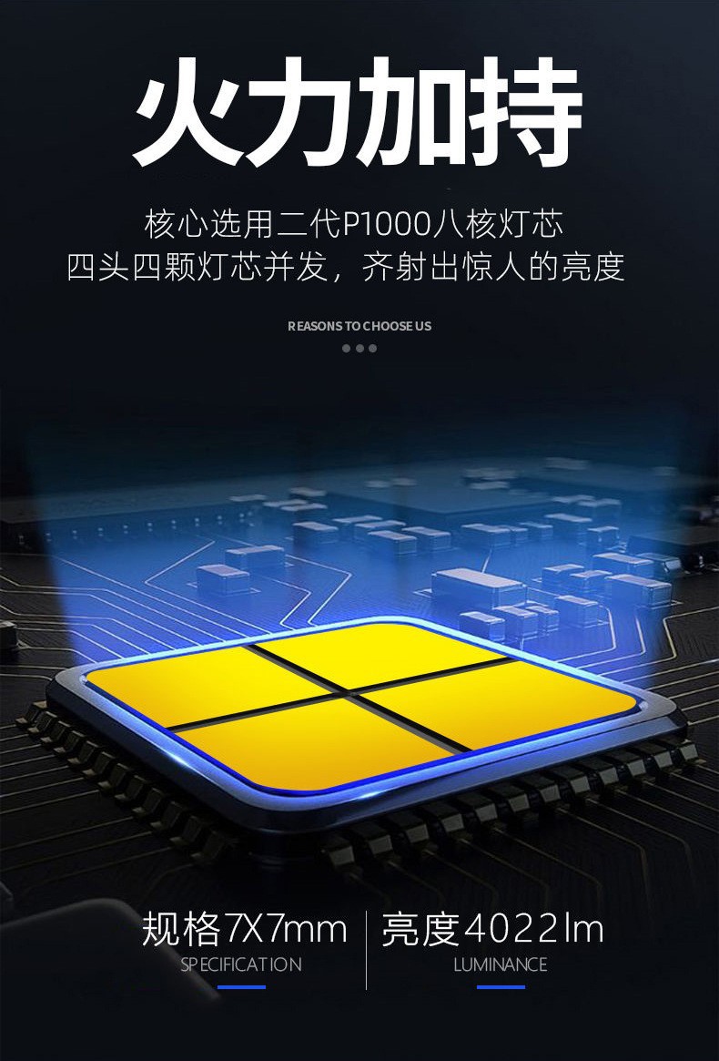 新款跨境四头强光手电COB侧灯便携式手电筒USB充电聚光远射电筒详情6