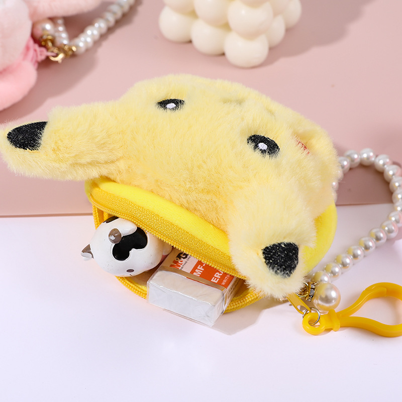 日系可爱毛绒立体卡通零钱包拉链迷你收纳包钥匙扣挂饰礼品钱包详情15