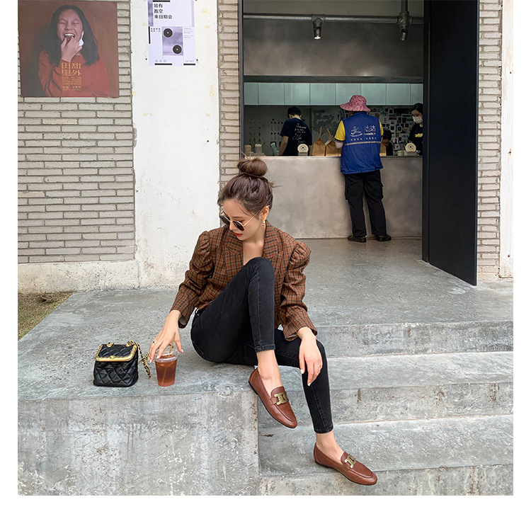 葡萄妈同款厚底乐福鞋女春秋鞋子复古小皮鞋英伦风女鞋夏季详情35