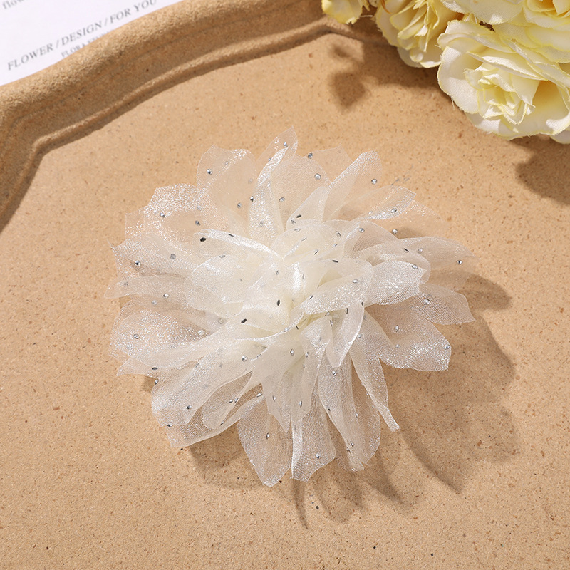 国潮系列仙女氛围感烫钻点点网纱花朵diy手作发夹女发饰衣服辅料批发详情13