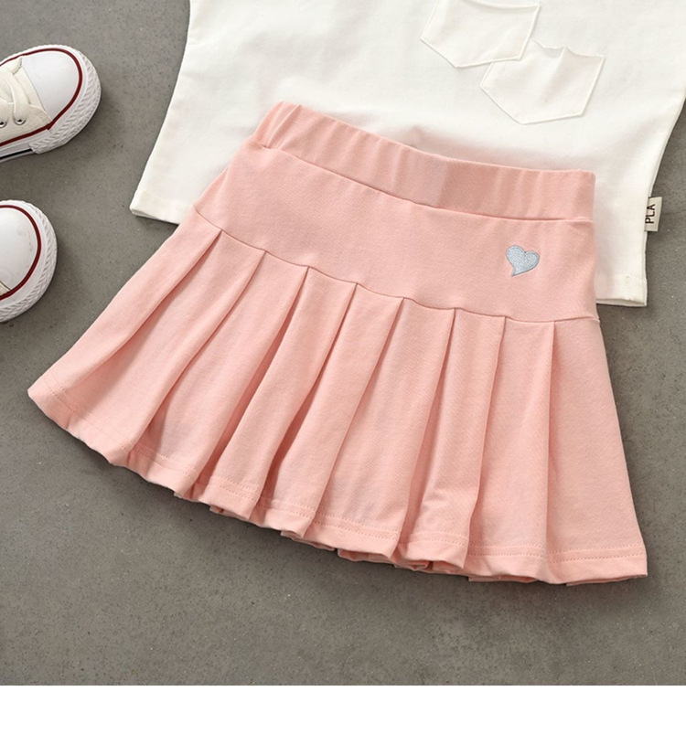 Niñas nuevo estilo versátil falda plisada pantalones vestido de verano para niños con pantalones de seguridad estilo fino falda de medio tamaño para niños pic 14