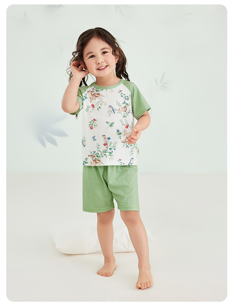 威尔贝鲁男女儿童睡衣春夏薄款婴幼儿宝宝竹棉空调家居服套装详情29