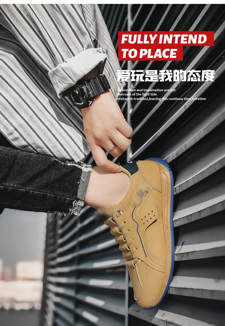 新款男士秋冬休闲一脚蹬防滑跑步阿甘鞋复古潮流休闲运动鞋男款详情1