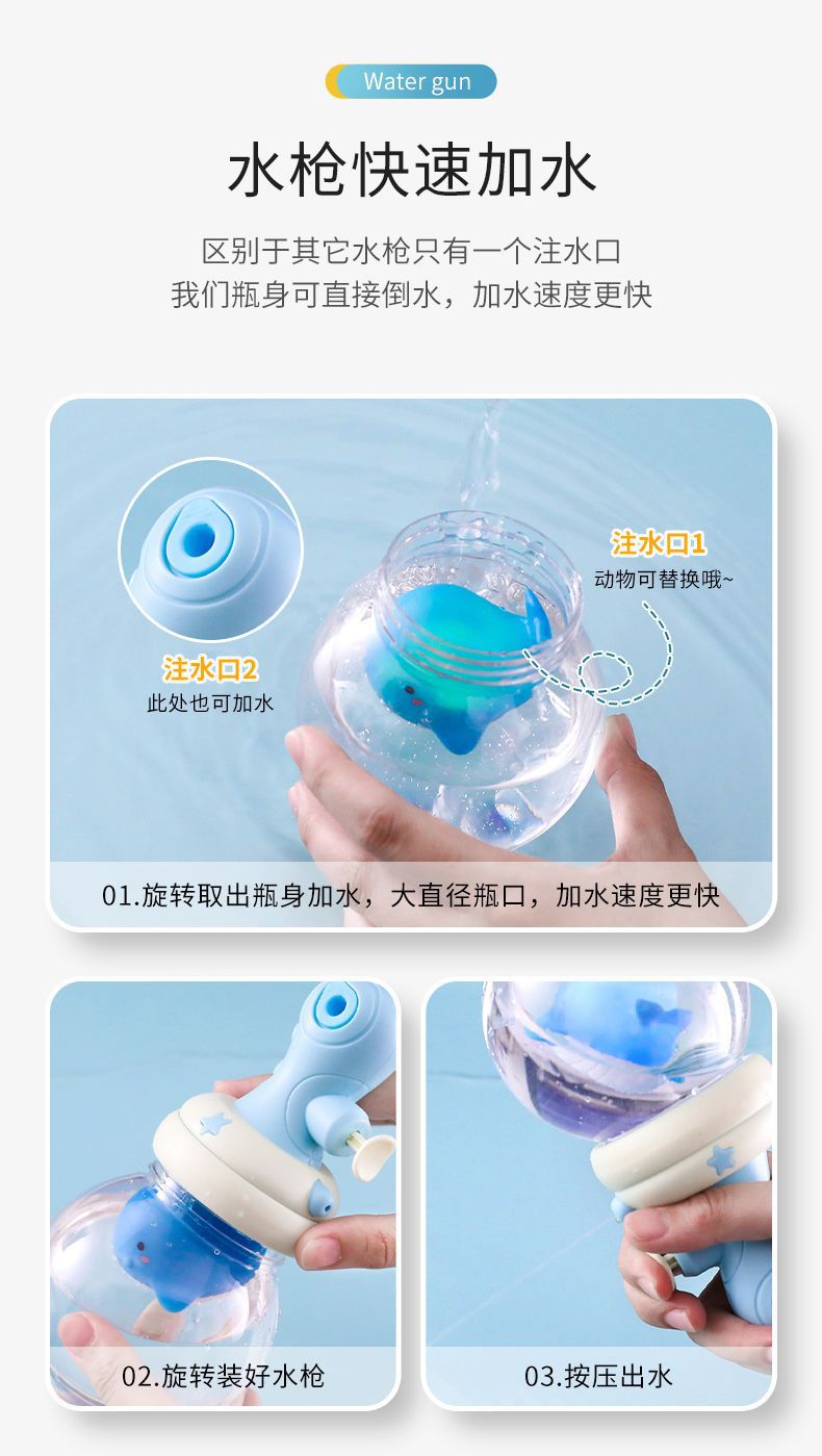 跨境戏水喷水枪夏天儿童发光小水枪呲水枪批发玩水外贸礼品玩具详情17