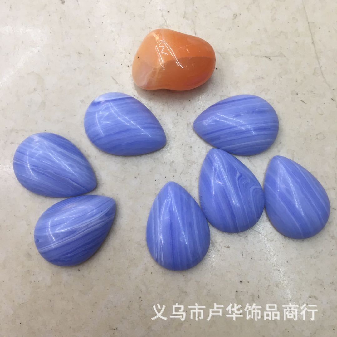 Wholesale of new purple agate loose water drop ring face, European and American fashionable agate bare stone semi-precious stone handicrafts pic 2