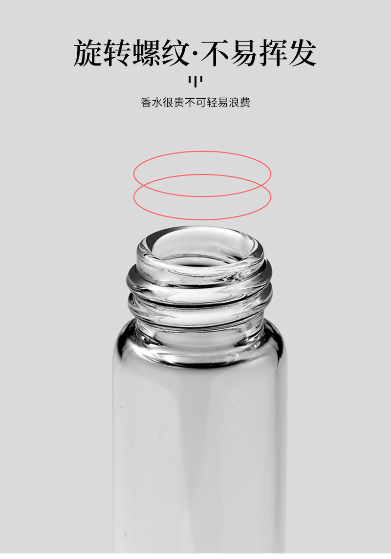 In-stock glass perfume bottle, 10ml thick-bottomed press fine spray bottle, portable cosmetics, travel porter bottle, roll-on bottle pic 3