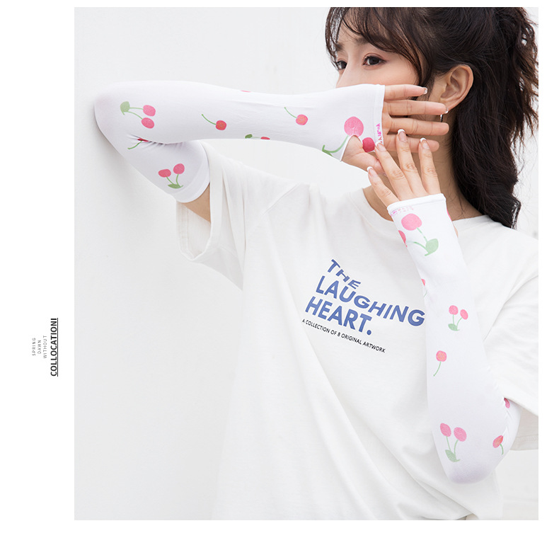 2021春夏季防晒袖套薄款冰丝手袖女骑车户外冰手臂套日系小清新袖详情11