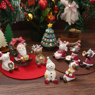 Christmas animal gifts, creative resin ornaments, Christmas rabbits, snowmen, elderly people, elk tabletons, home and living room decorations pic 2
