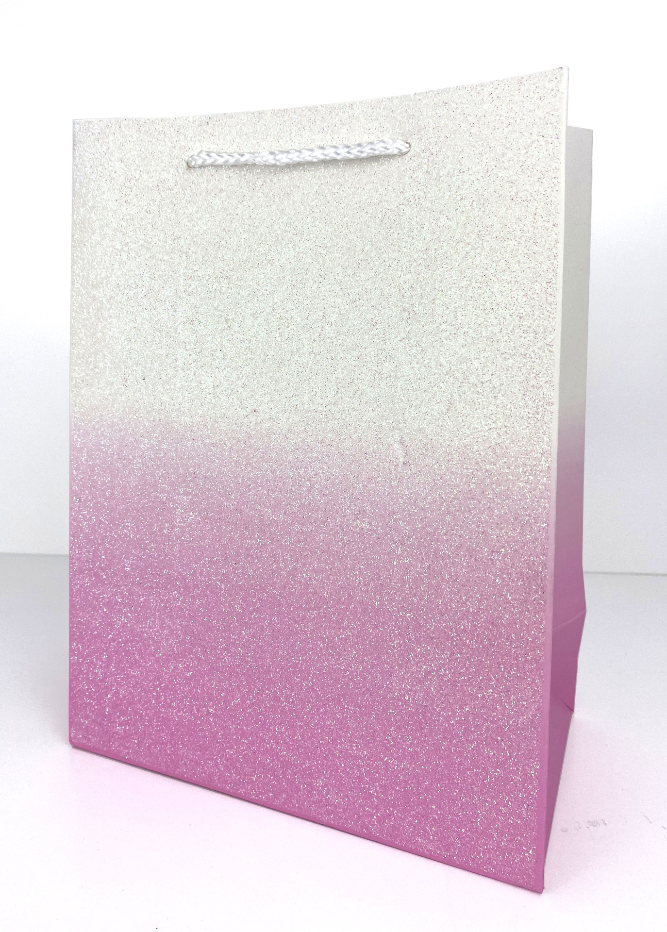 Gift bag Cross-border paper gift paper bag, gradient full-page bright pink shopping paper bag, premium packaging bag pic 2