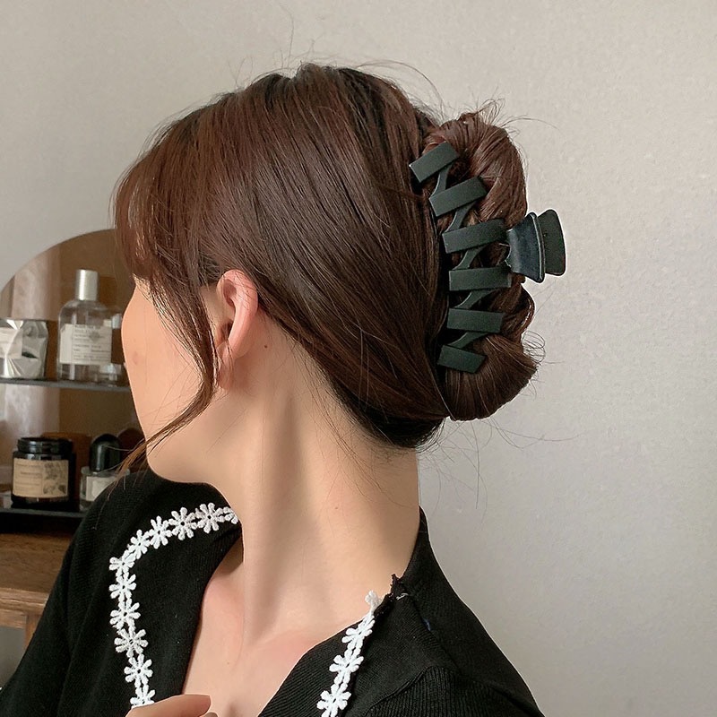 ins简约高级感鲨鱼夹抓夹毛毛夹子磨砂毛绒义乌厂家方形详情13