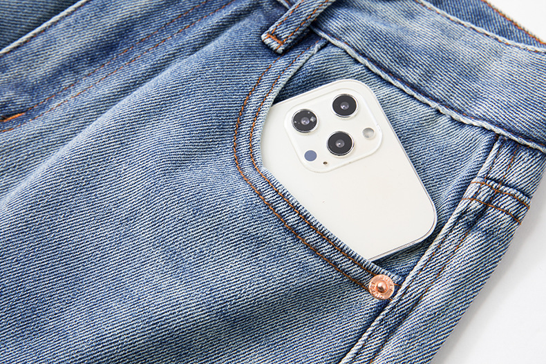 High-waisted straight-leg jeans for women, Spring 2023 new style, loose, slimming, drape, retro and nostalgic, floor-length wide-leg pants pic 36