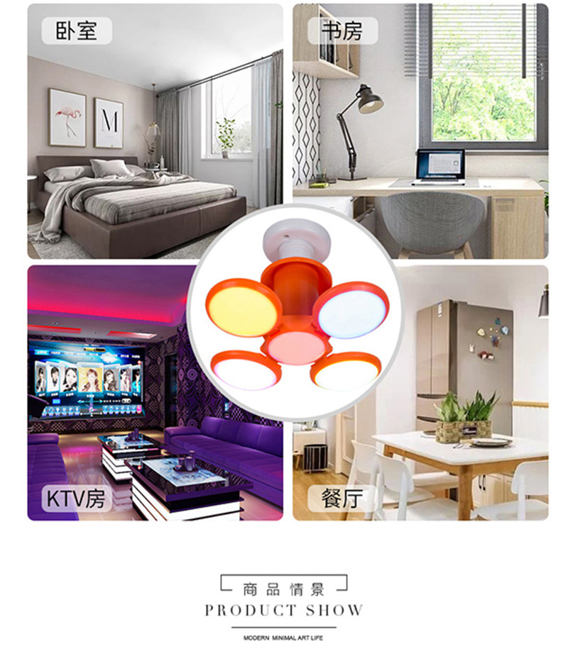 Factory direct sales of LED football lamp e27 ultra-bright constant current foldable bulb 40W, new type of folding ball bulb for export pic 10