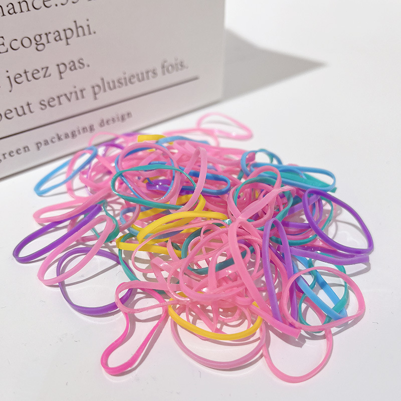 不伤发儿童一次性皮筋彩色小皮筋发圈韩版发绳扎头发成年头饰可爱详情7
