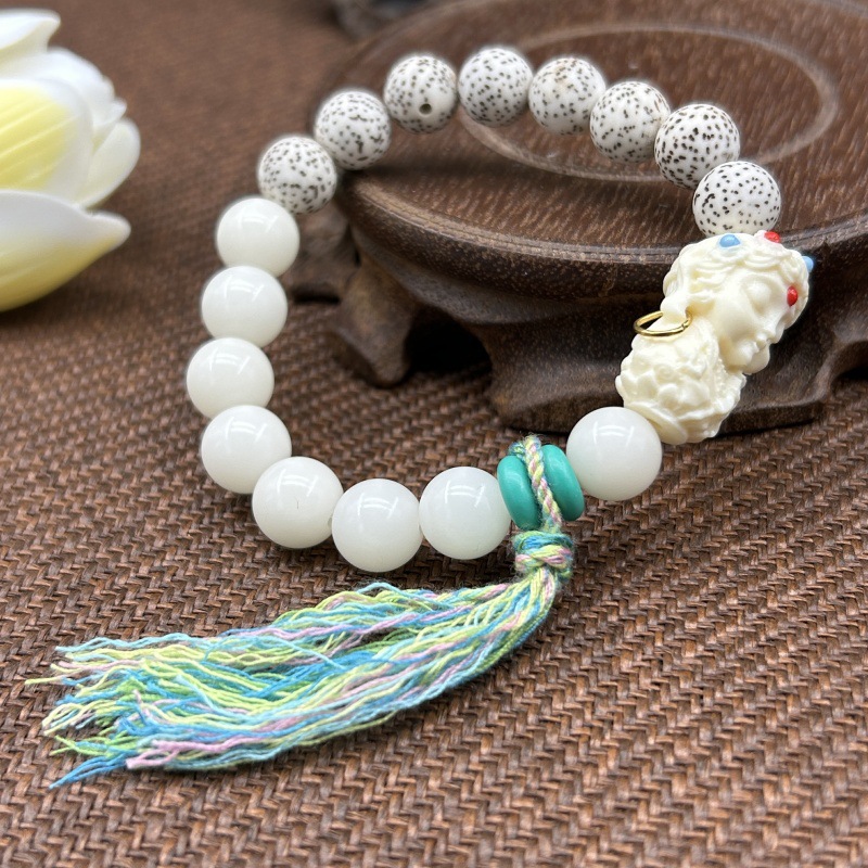 新中式星月菩提手串男女款寿山石度母配饰星月菩提根文玩佛珠手链详情4