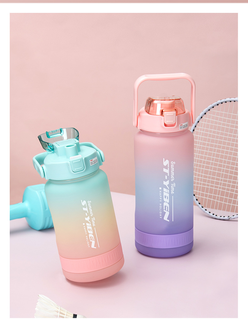 Yiben Chunxiang Space Cup, a creative double-mouthed, personalized gradient water cup, is a portable large-capacity plastic cup for outdoor sports pic 6