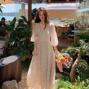 2022春款打底裙新款白色长裙轻奢别致高级感蕾丝连衣裙子女装秋季详情5