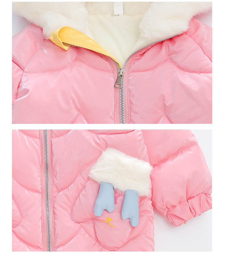 Thickened cotton-padded jacket for girls 2023, stylish deer antler cotton-padded jacket, long coat for little girls, winter cartoon cotton-padded jacket pic 24