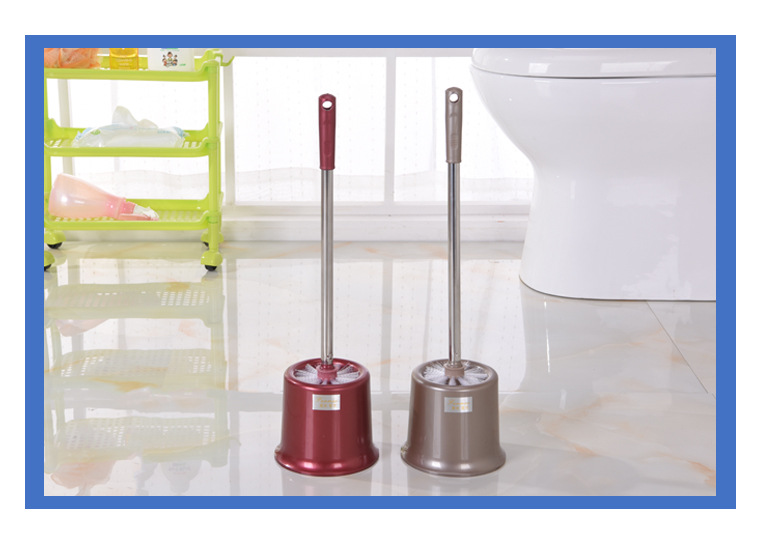 F14-2233 Toilet brush cleaning products, stainless steel base cleaning brush set, factory direct sale pic 12