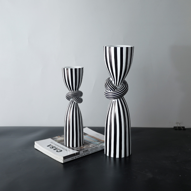 Creative striped candlestick ornaments, home living room decorations, resin handicrafts, office decorations, wine cabinets, a sense of luxury pic 21